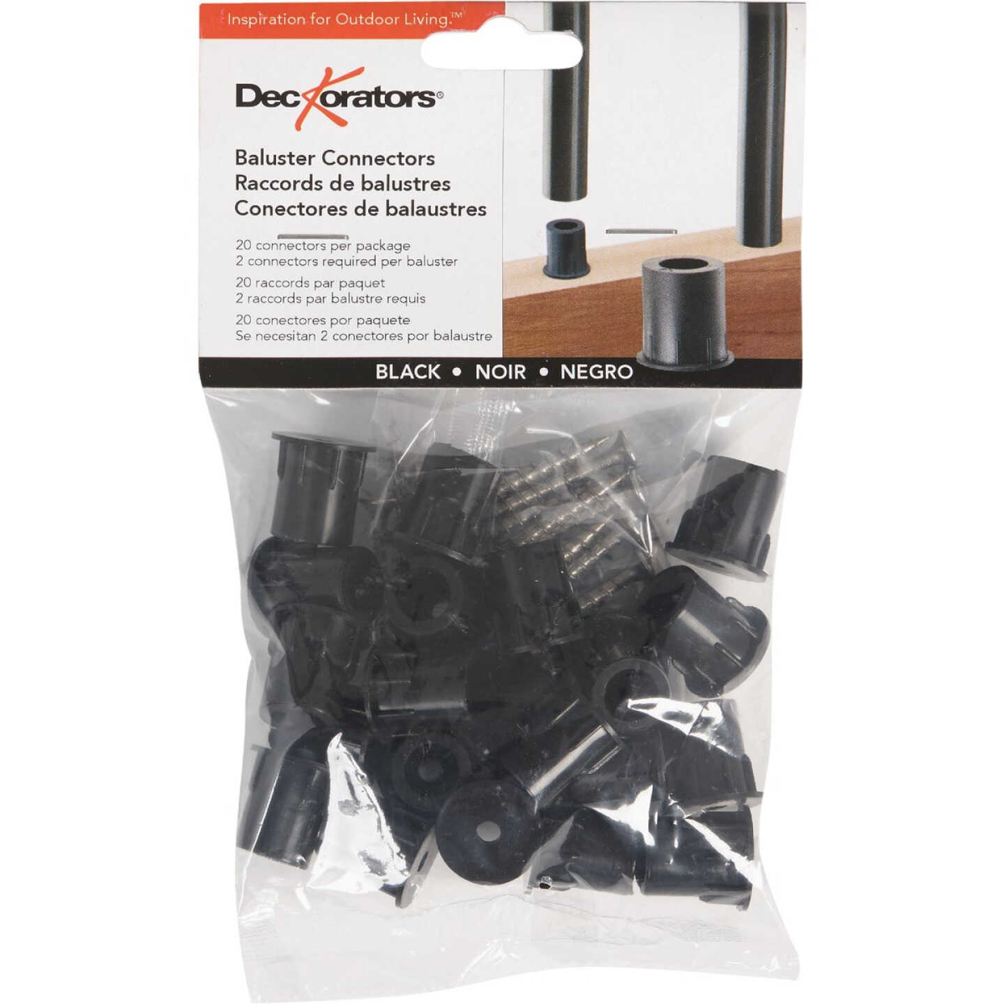 Deckorators Black Plastic Classic Baluster Connector (20-Pack) Image 3