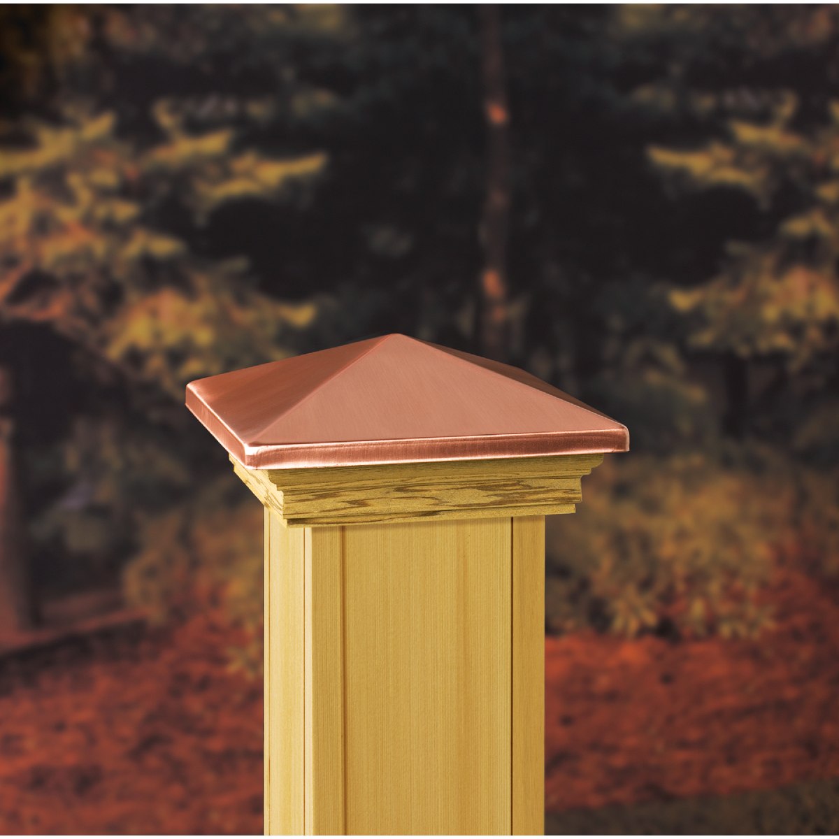 Deckorators 6 In. x 6 In. Plastic Top, Pressure Treated Pine Base Press-On Post Cap Image 2