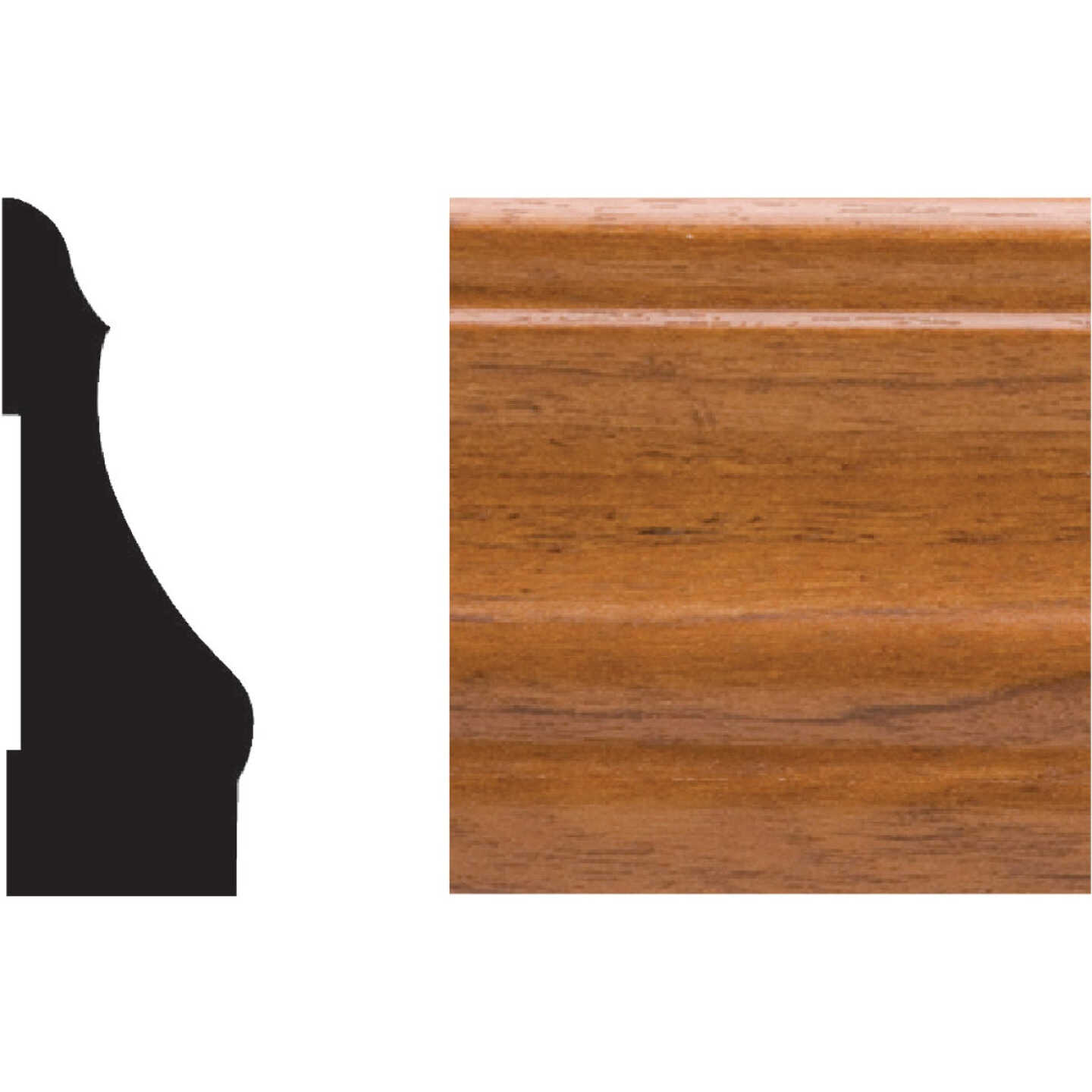 Royal 9/16 In. W. x 2-1/4 In. H. x 7 Ft. L. Gunstock PVC Interior Colonial Casing Image 1