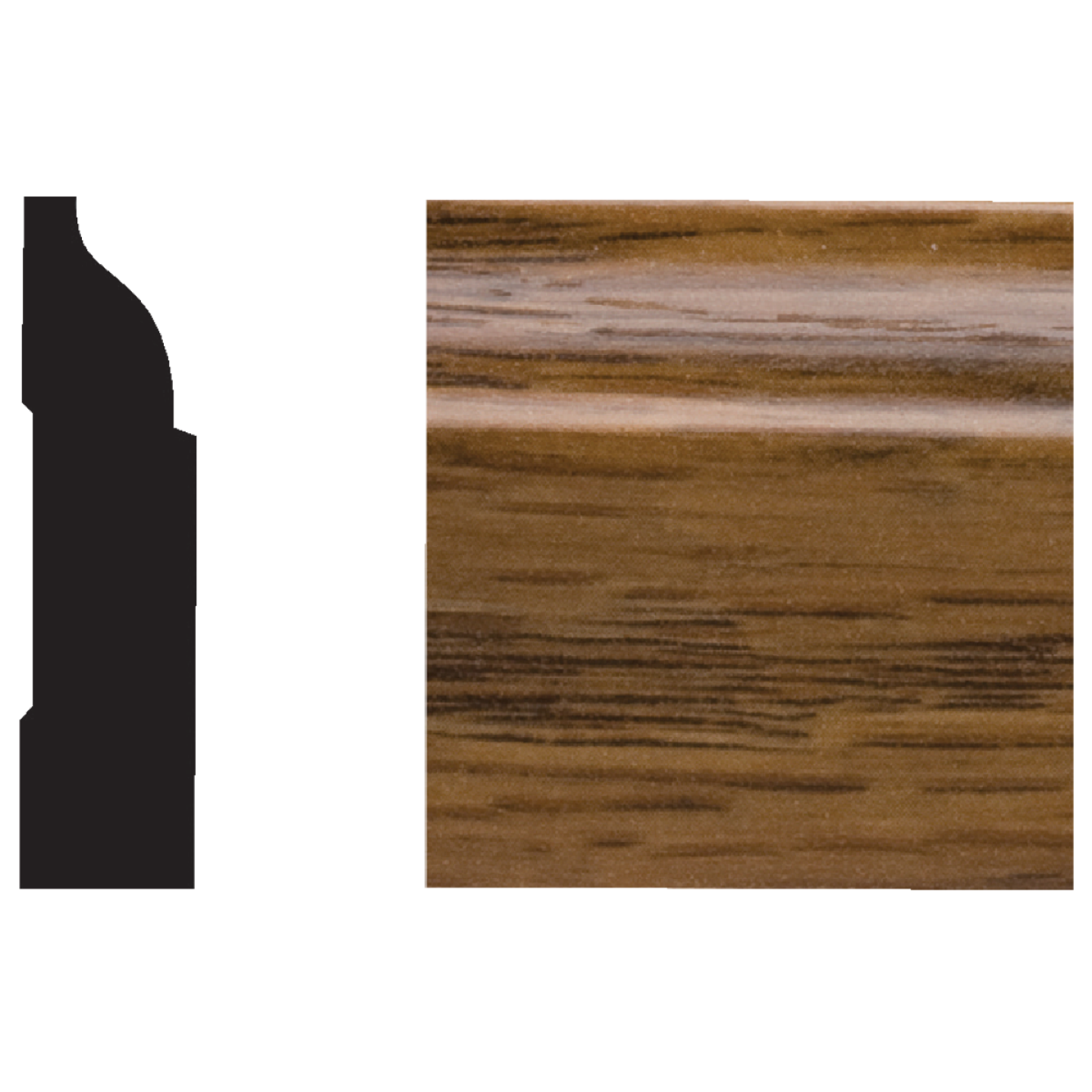 Royal 3/8 In. W. x 1-1/4 In. H. x 7 Ft. L. Highland Oak PVC Interior Colonial Stop Molding Image 1