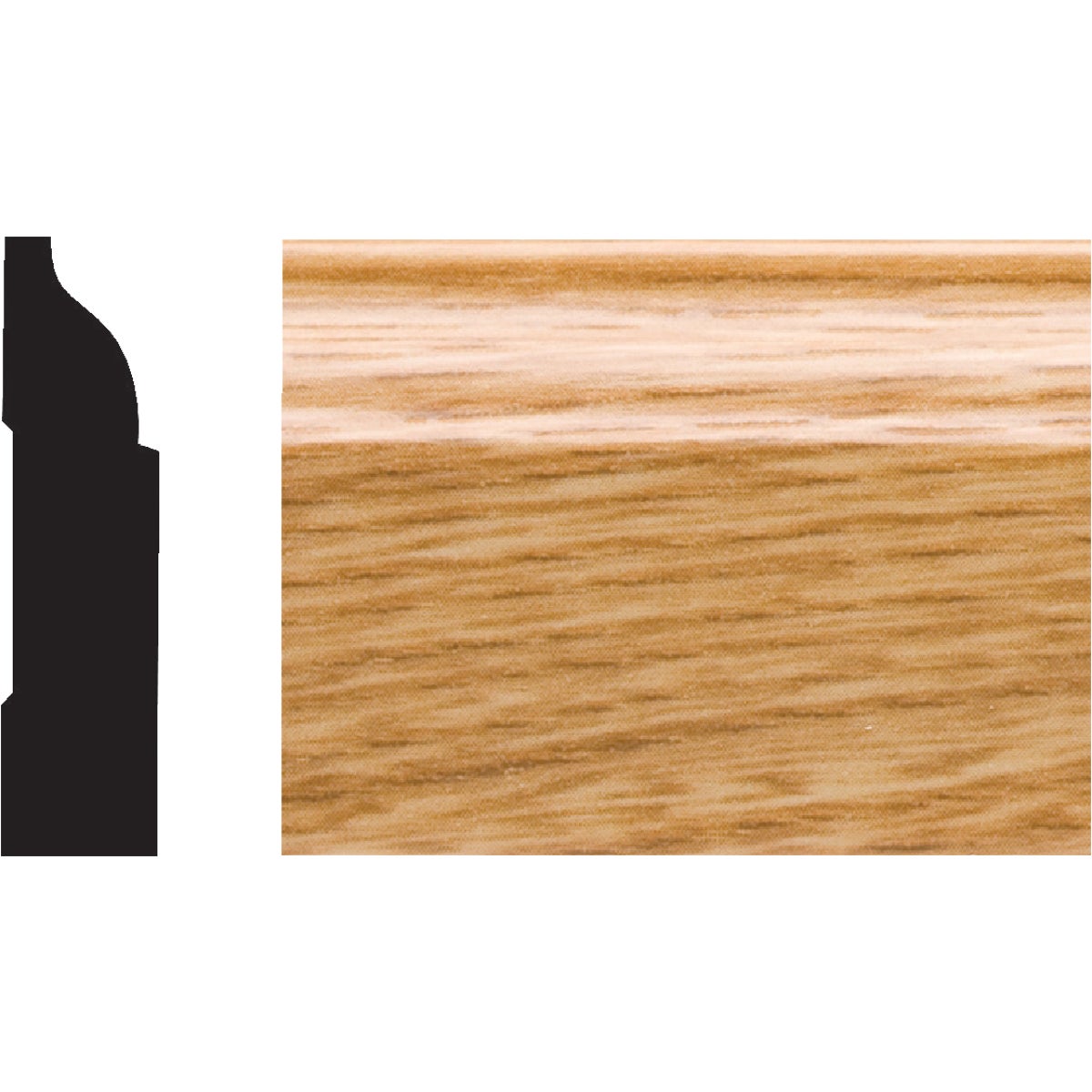 Royal 3/8 In. W. x 1-1/4 In. H. x 7 Ft. L. Imperial Oak PVC Interior Colonial Stop Molding Image 1