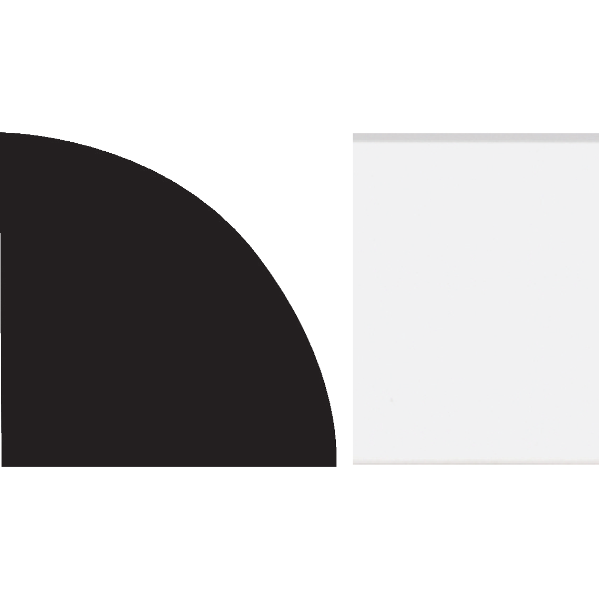 Royal 3/4 In. W. x 3/4 In. H. x 96 In. L. White PVC Quarter Round Molding Image 1