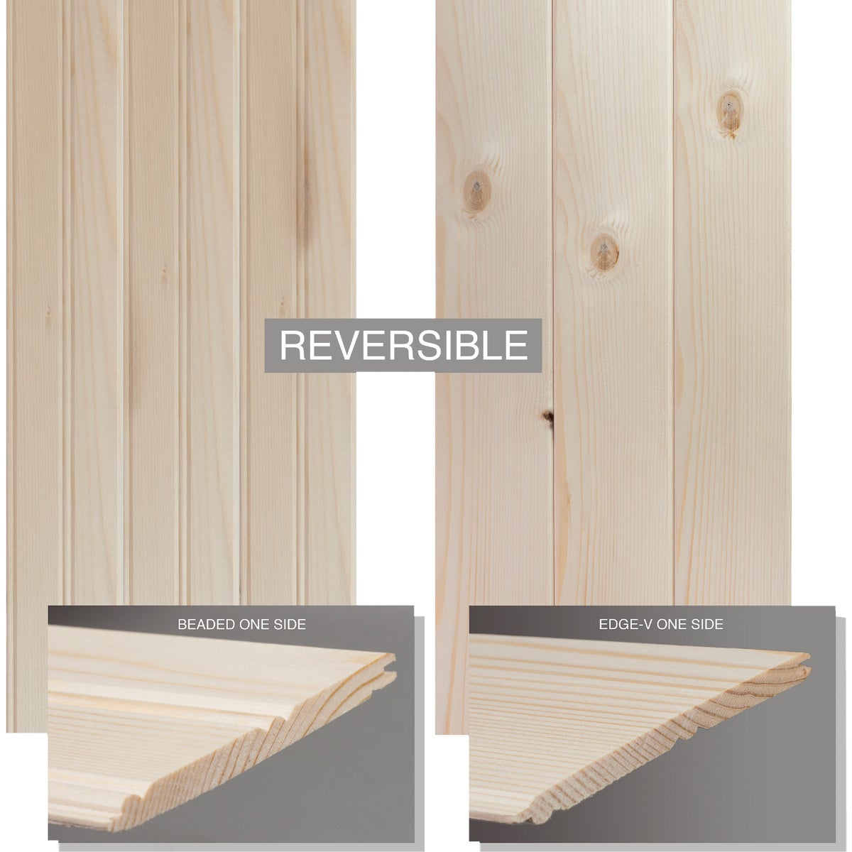 Global Product Sourcing 3-1/2 In. W. x 8 Ft. L. x 5/16 In. Thick Knotty Pine Reversible Profile Wall Plank (6-Pack) Image 4
