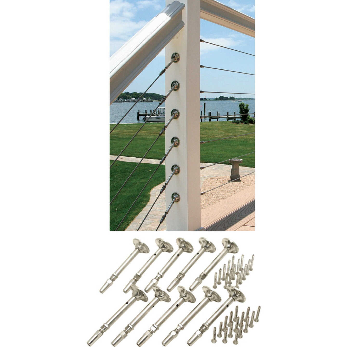 Atlantis Rail System RailEasy 5/32 In. Dia. Stainless Steel Cable Tensioner (10-Pack) Image 1