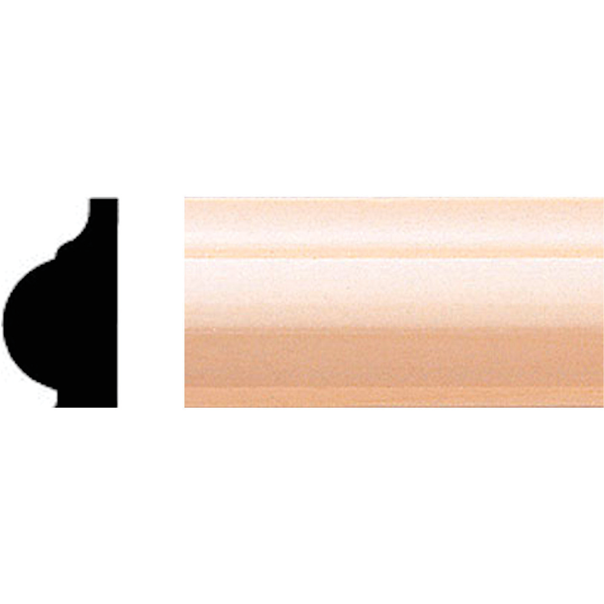 House of Fara 5/8 In. W. x 1-1/4 In. H. x 8 ft. L. Smooth Hardwood Decorative Chair Rail Molding