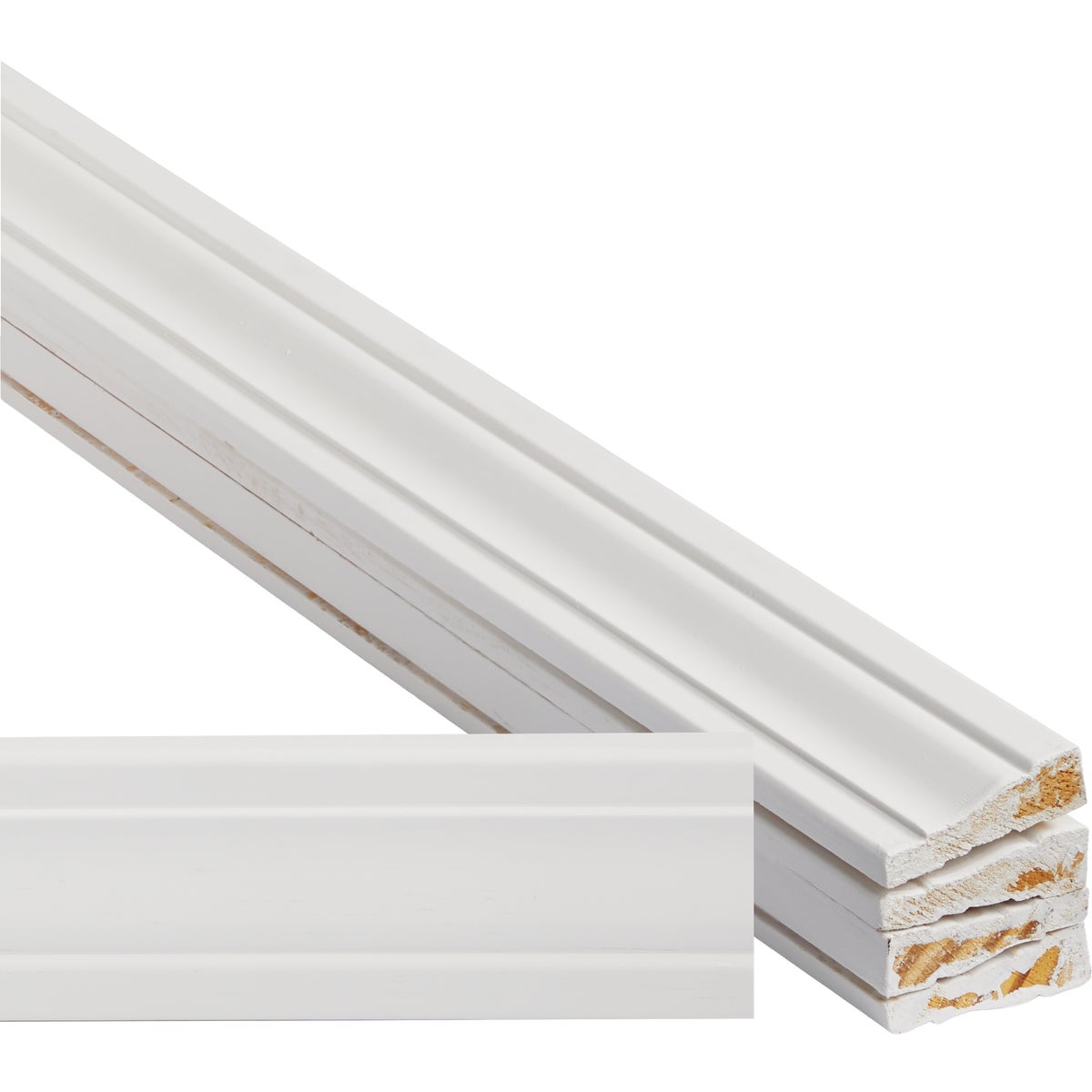 Alexandria Moulding AlexPAK 11/16 In. W. x 2-1/4 In. H. x 7 Ft. L. Primed Finger Joint Pine Colonial Casing (5-Pack)