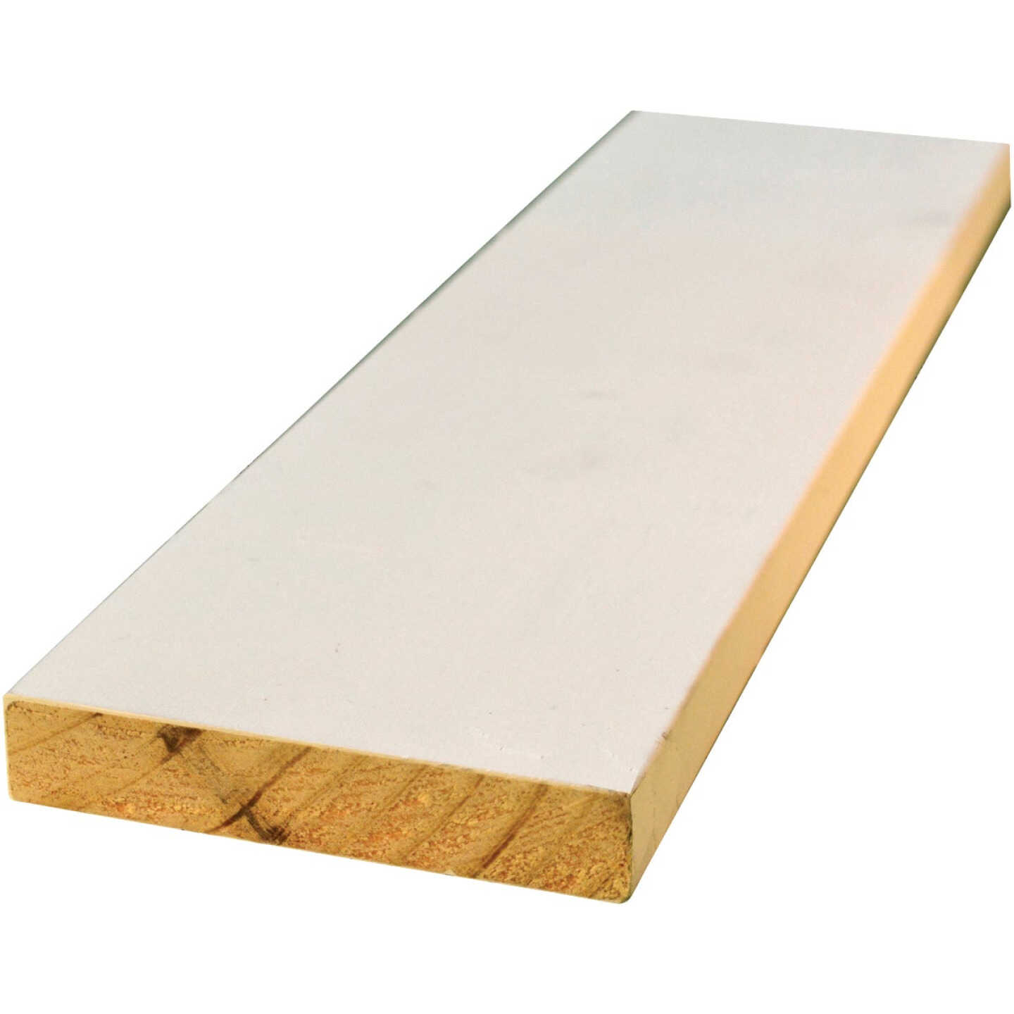 Alexandria Moulding 1 In. W. x 4 In. H. x 8 Ft. L. White Finger Joint Pine Board Image 1