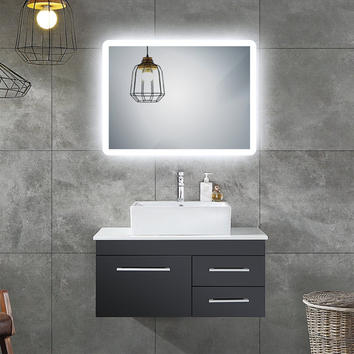 Lighted Impressions Blazer Frameless 32 In. W x 24 In. H Vanity Mirror with LED Lights Image 2