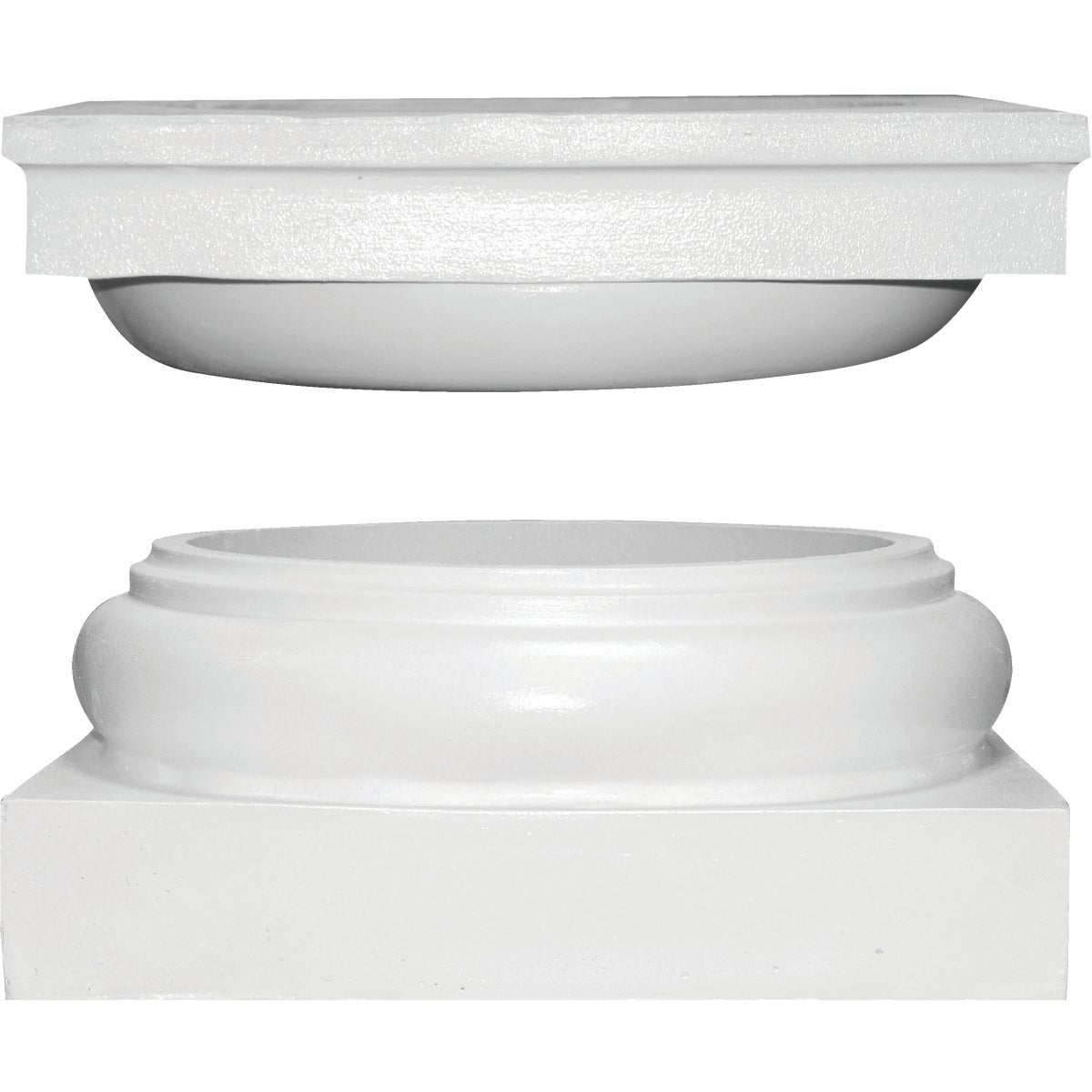 Crown Column Cap 11-15/16 In., Base 13-1/8 In. Unfinished Plastic Round Cap & Base Set