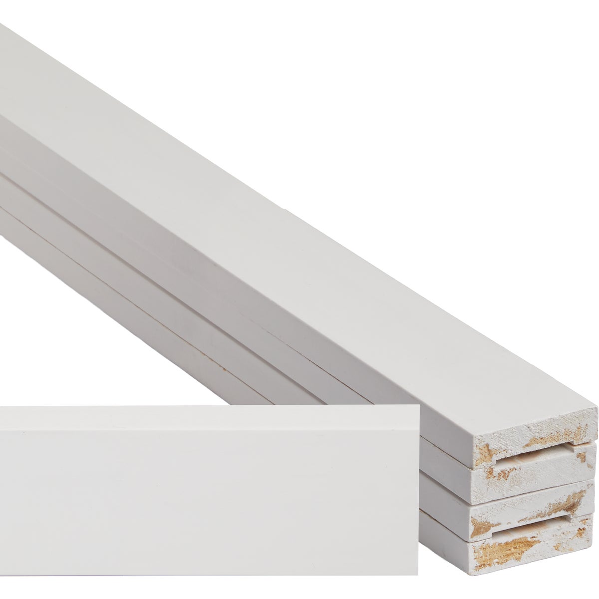 Alexandria Moulding AlexPAK 1 In. W. x 3 In. H. x 8 Ft. L. Primed Finger Joint Pine Modern Trim Board (5-Pack)