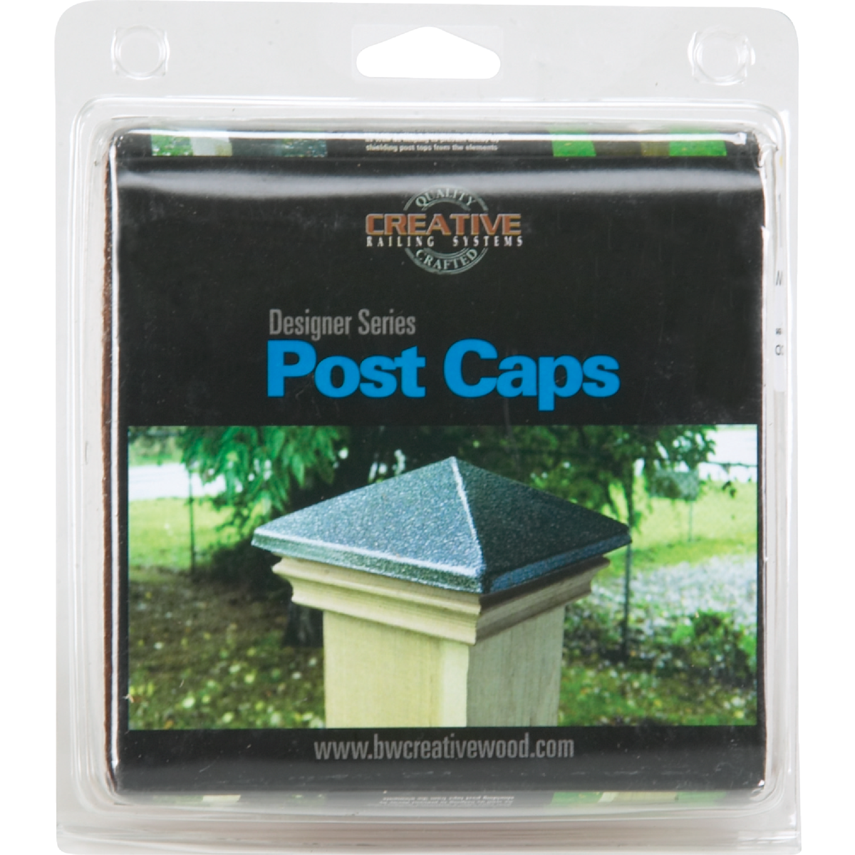 Deckorators 4 In. x 4 In. Plastic Top, Cedar Base Press-On Post Cap Image 2