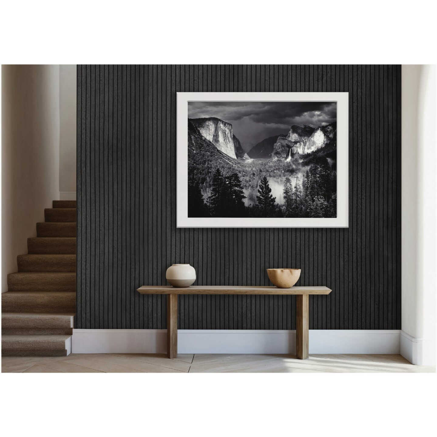 American Pacific 1/4 In. x 4 Ft. x 8 Ft. Fluted Black Acoustic Wall Panel Image 2