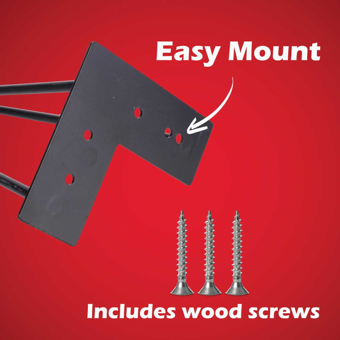 Waddell 16 In. Black Metal 3-Prong Hairpin Table Leg Image 2