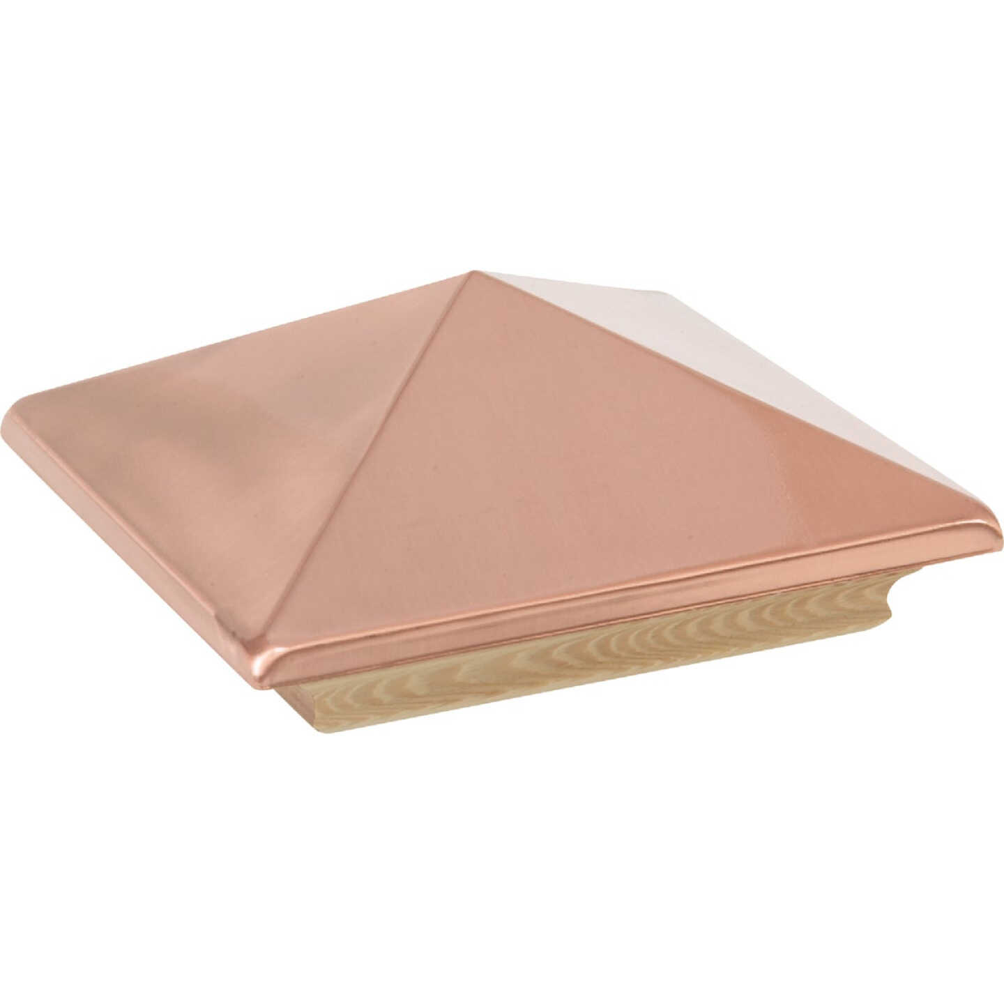 Deckorators 6 In. x 6 In. Plastic Top, Cedar Base Press-On Post Cap Image 1