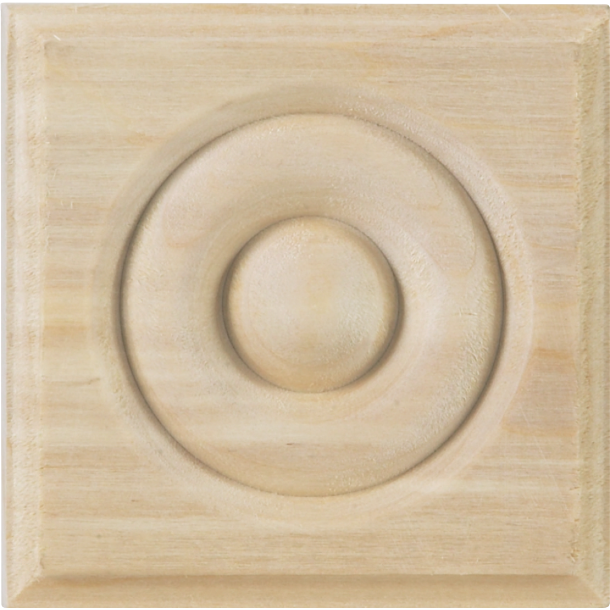 House of Fara 7/8 In. x 3-1/4 In. Unfinished Hardwood Rosette Block Image 2