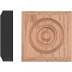 House of Fara 7/8 In. x 3-1/2 In. Unfinished Red Oak Rosette Block Image 1