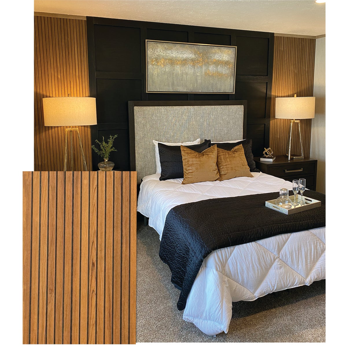 American Pacific 1/4 In. x 4 Ft. x 8 Ft. Fluted Teak Wall Paneling Image 2