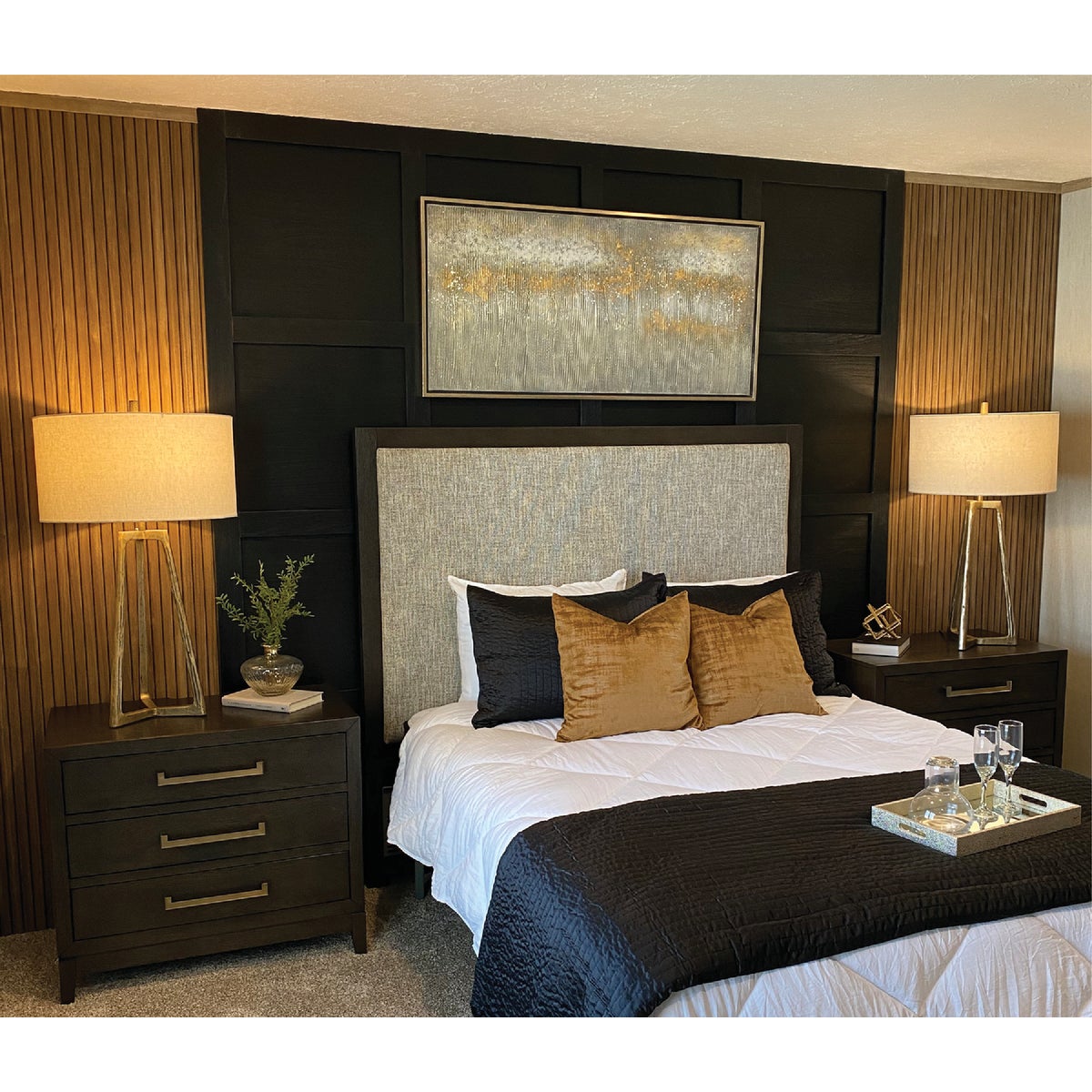 American Pacific 1/4 In. x 4 Ft. x 8 Ft. Fluted Teak Wall Paneling Image 3