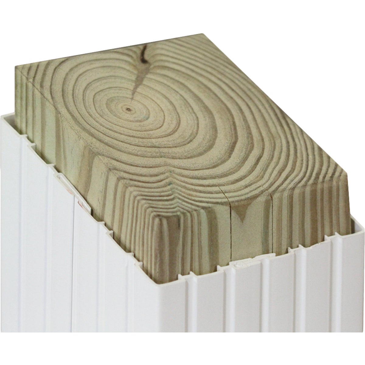 Beechdale 4 In. W. x 4 In. H. x 102 In. L. White PVC Fluted Post Wrap Image 2