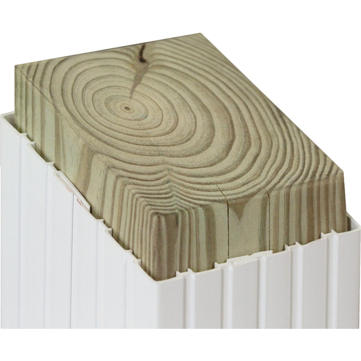 Beechdale 6 In. W. x 6 In. H. x 102 In. L. White PVC Fluted Post Wrap Image 2