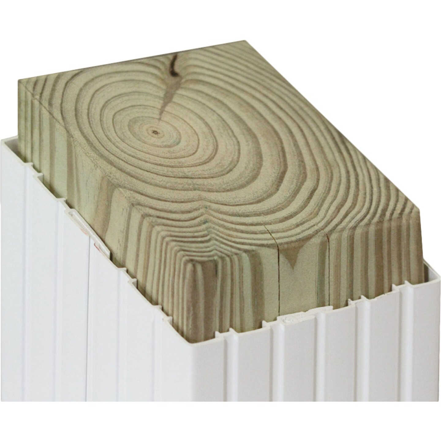 Beechdale 6 In. W. x 6 In. H. x 102 In. L. White PVC Fluted Post Wrap Image 2