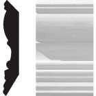 House of Fara 3/4 In. W. x 4-1/2 In. H. x 8 Ft. L. White Primed MDF Detail Crown Molding Image 1