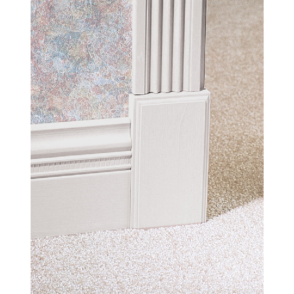 House of Fara 7/8 In. W. x 3-1/2 In. H. x 6 In. L. White MDF Plinth Block Image 2