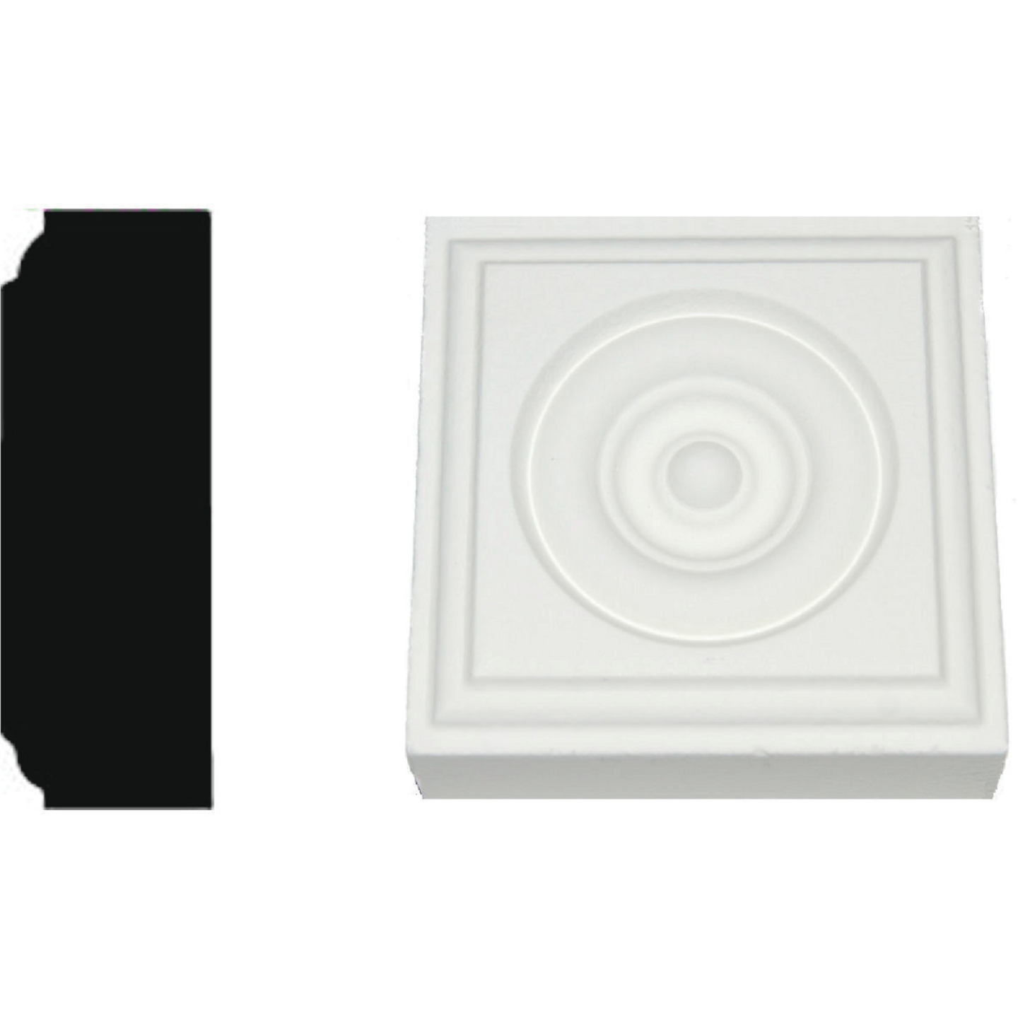 House of Fara 7/8 In. x 2-1/2 In. Primed MDF Rosette Image 1