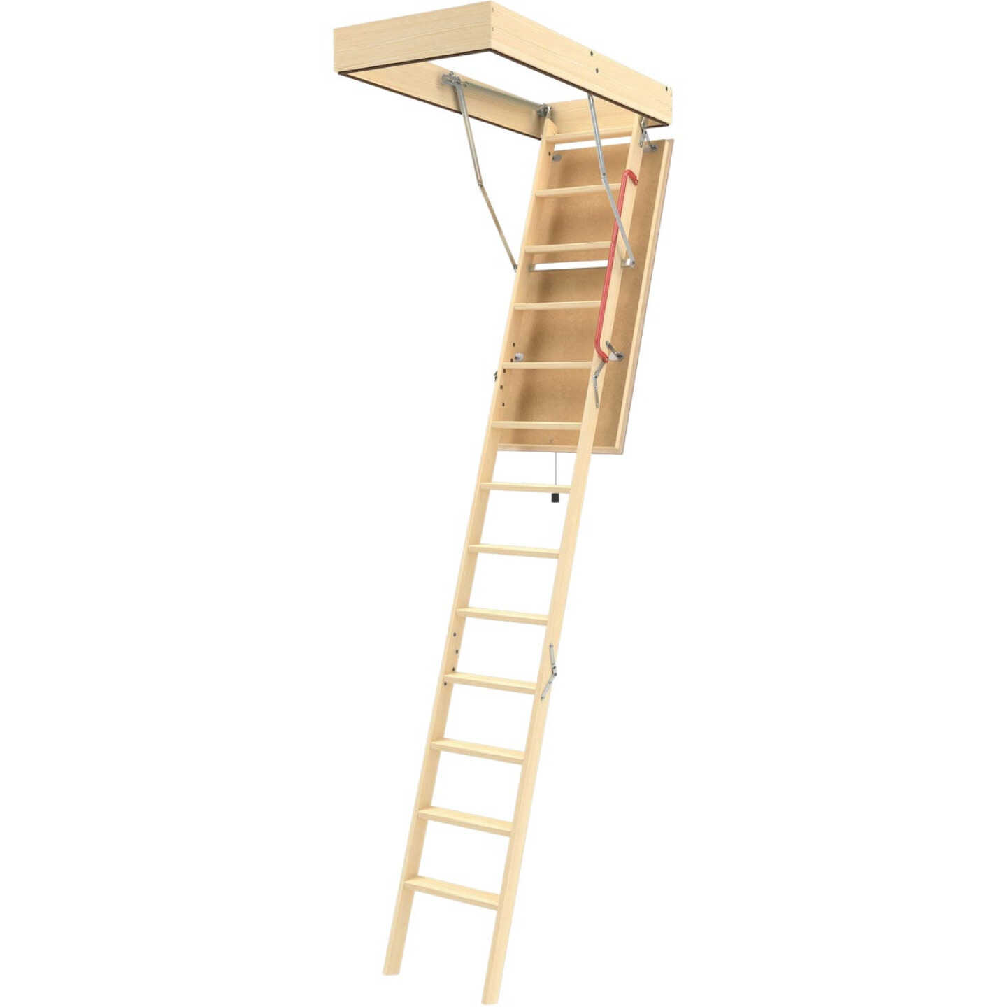 Fakro LTA 7 Ft. 11 In. to 10 Ft. 4 In. 25 In. x 54 In. Insulated Wood Attic Stairs, 350 Lb. Load Image 1