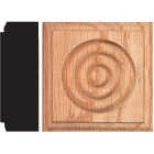 House of Fara 7/8 In. x 2-1/2 In. Unfinished Oak Rosette Block Image 1