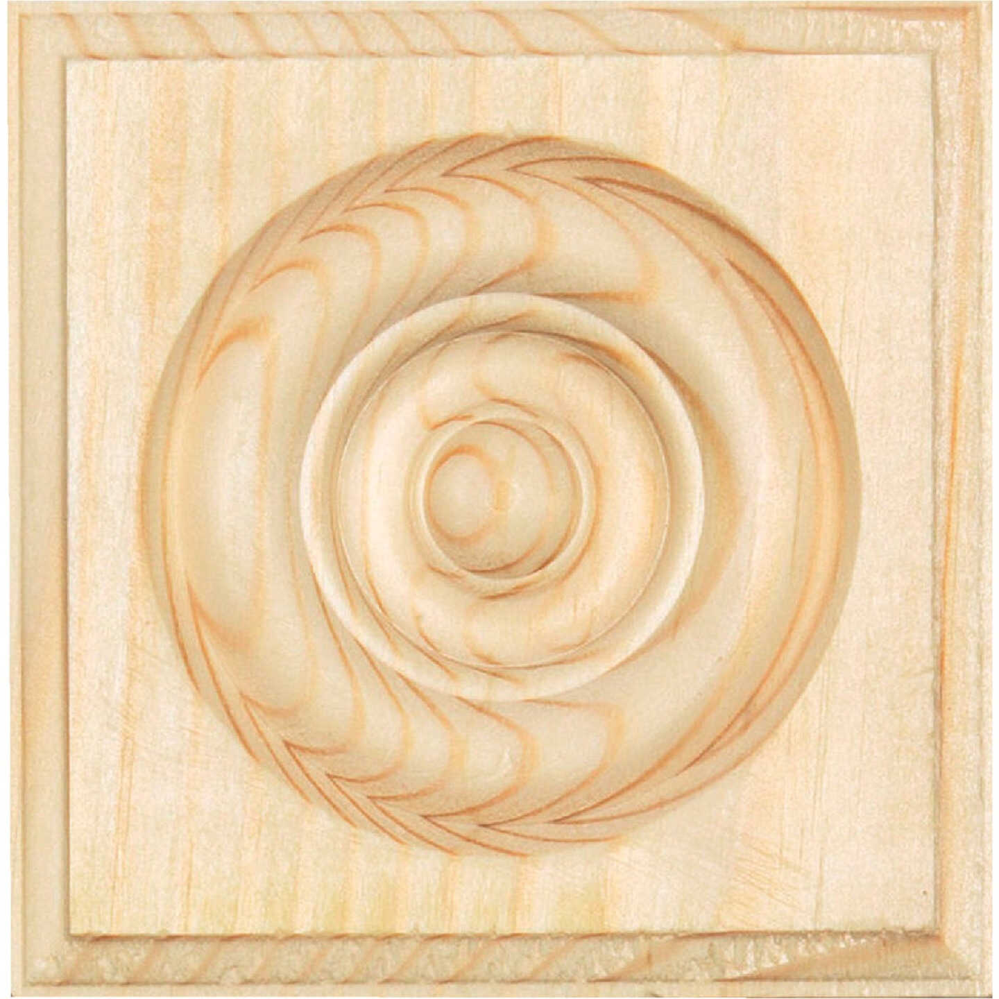 House of Fara 7/8 In. x 3-1/2 In. Unfinished Pine Rosette Image 2