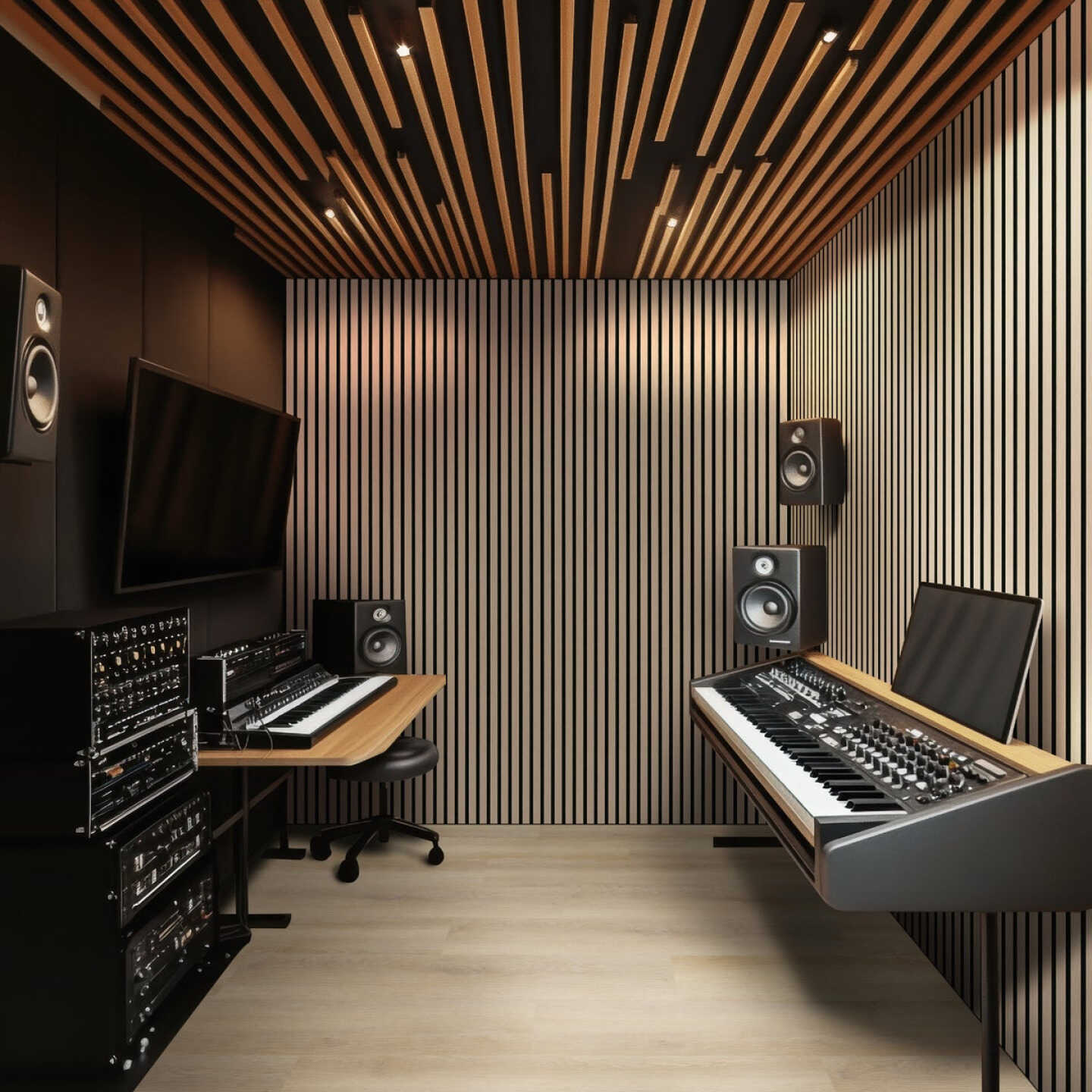 MSI 9-1/2 In. x 94-1/2 In. Blonde Acoustic Wood Slat Paneling (4-Pack) Image 4