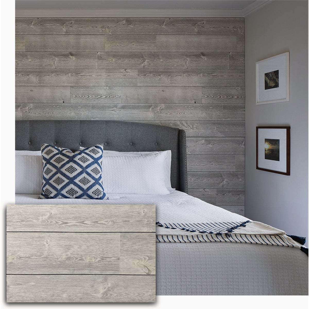 American Pacific 1/4 In. x 4 Ft. x 8 Ft. Coastal Ivory Shiplap Wall Paneling Image 2