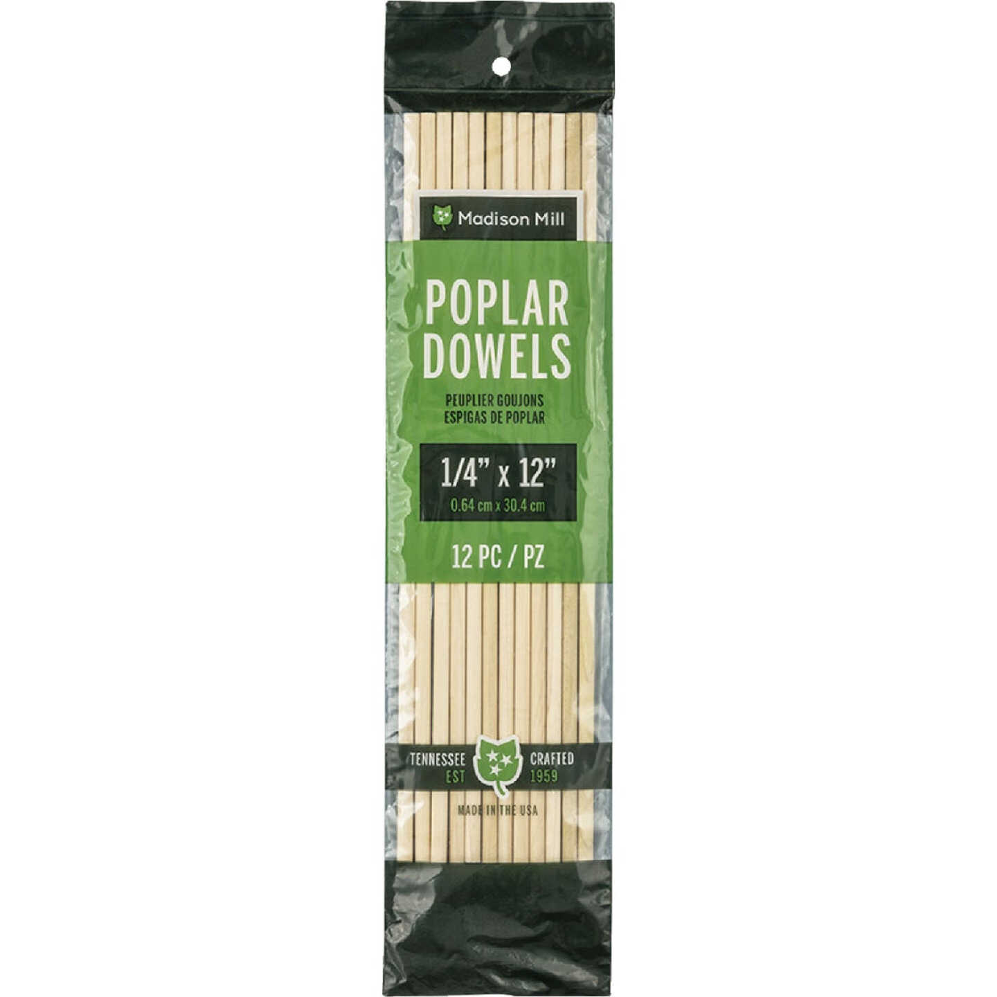 Madison Mill 1/4 In. x 12 In. Poplar Dowel Rod (12 Pieces) Image 1