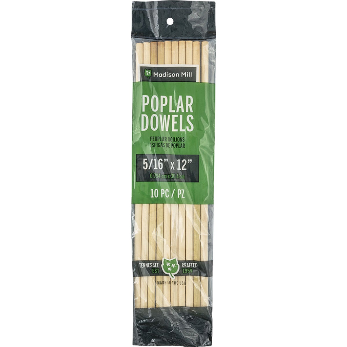 Madison Mill 5/16 In. x 12 In. Poplar Dowel Rod (10 Pieces)
