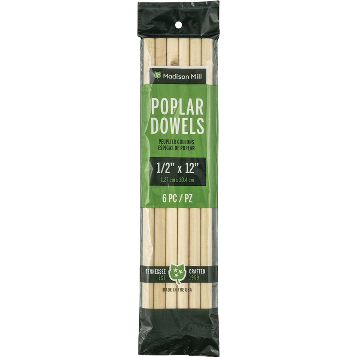Madison Mill 1/2 In. x 12 In. Poplar Dowel Rod (6 Pieces)