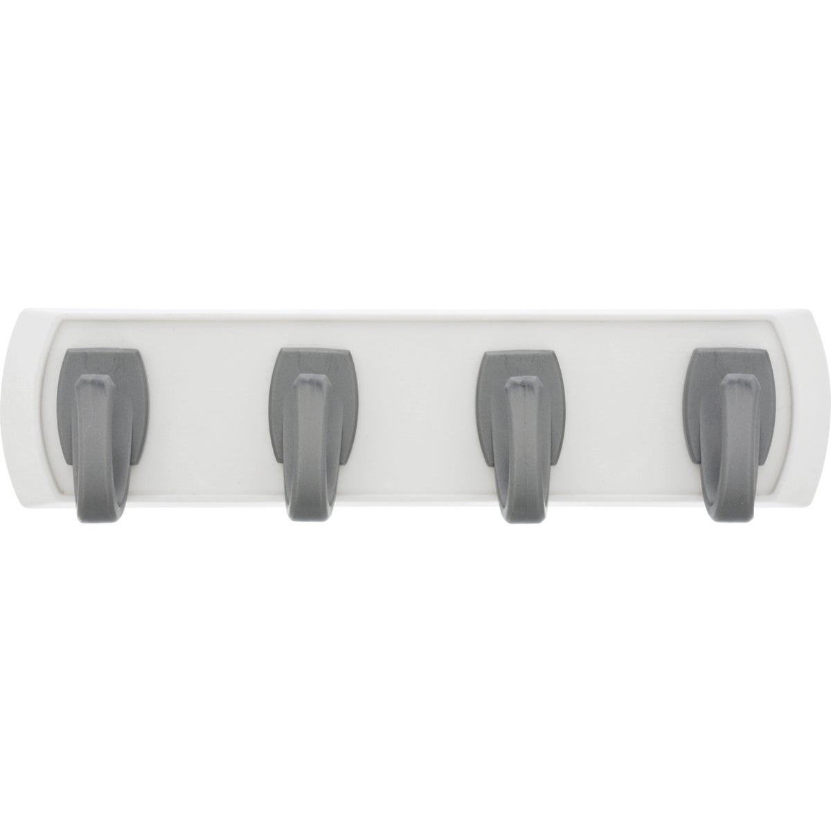 Hillman High and Mighty 5 Lb. Capacity White Key Rail with Silver Hooks Image 2