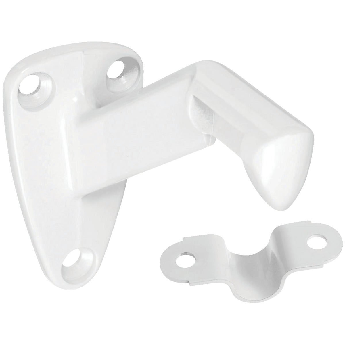 National Hardware White Zinc Die-Cast With Steel Strap Handrail Bracket
