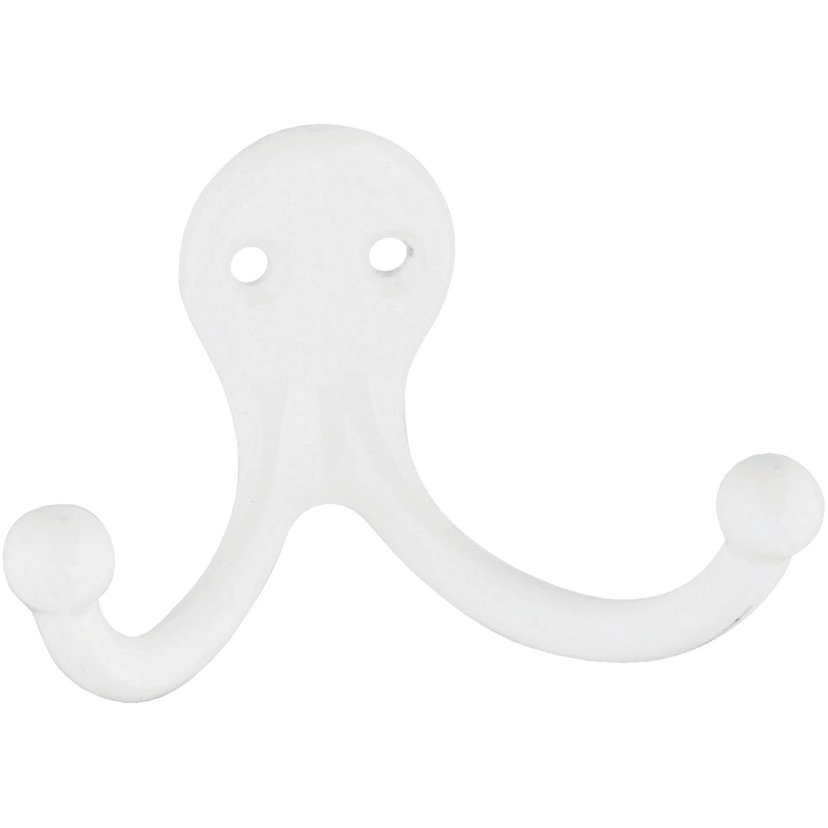 National Hardware White Double Clothes Hook (2-Pack)