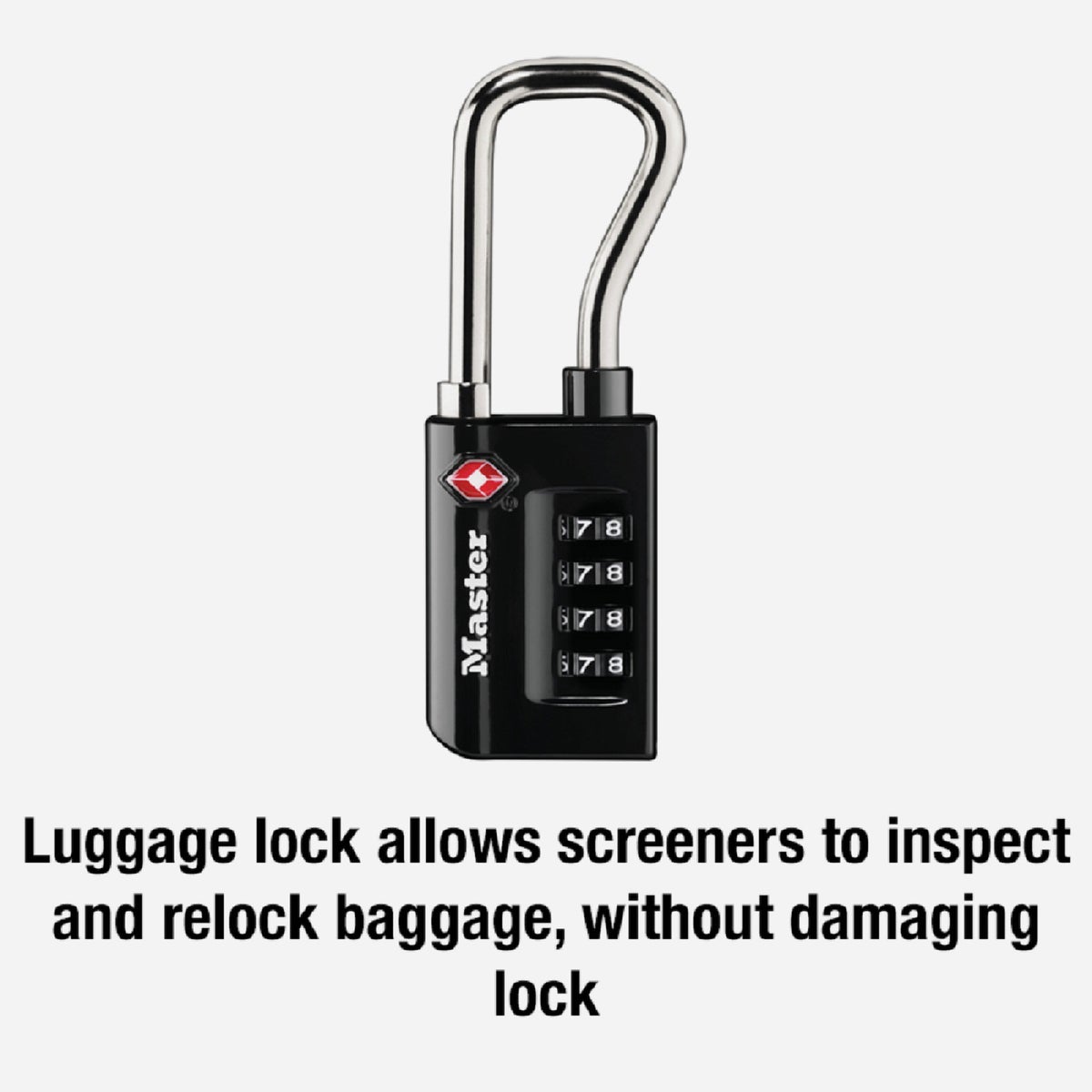 Master Lock 1-5/16 In. Wide Number Combination Luggage Lock with Extended Reach (TSA Accepted) Image 4