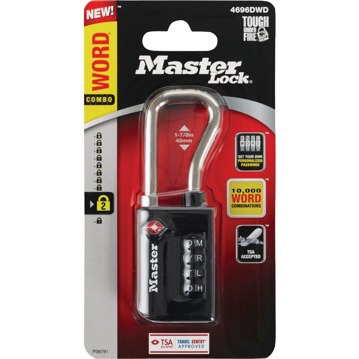 Master Lock 1-5/16 In. Wide Number Combination Luggage Lock with Extended Reach (TSA Accepted) Image 5