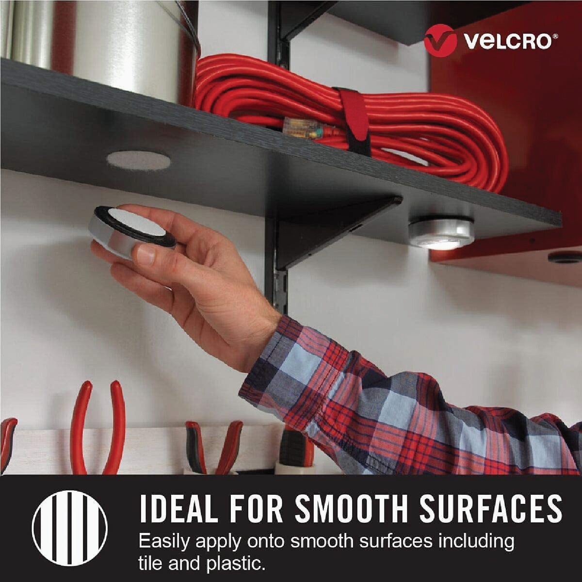 VELCRO Brand 1-7/8 In. White Industrial Strength Hook & Loop Disc (4 Ct.) Image 2