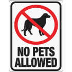 Hy-Ko Plastic Sign, No Pets Allowed Image 1
