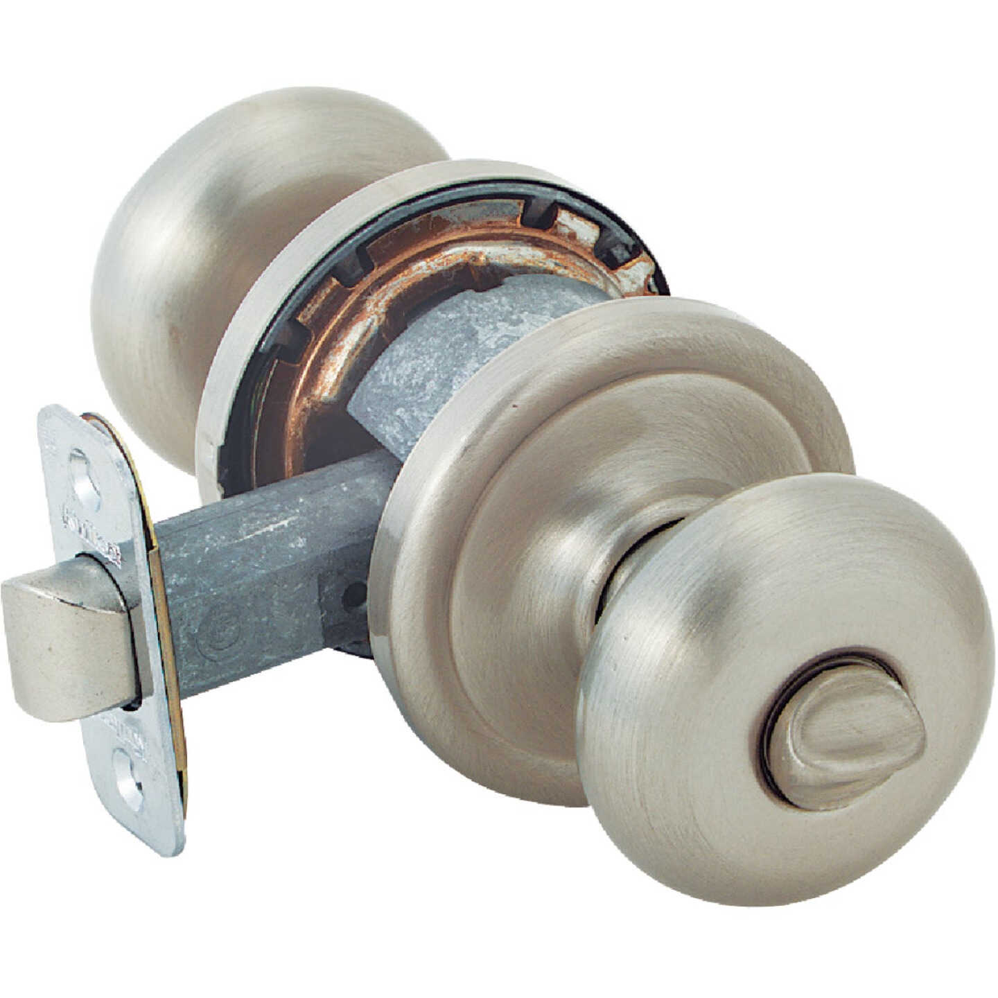 Kwikset Signature Series Satin Nickel Bed & Bath Door Knob Image 3