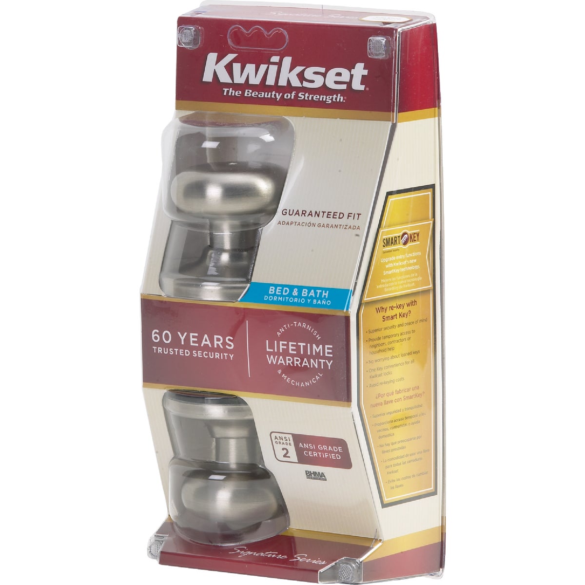 Kwikset Signature Series Satin Nickel Bed & Bath Door Knob Image 4