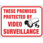 Hy-Ko 9 x 12 Plastic Sign, These Premises Protected By Video Surveillance Image 1
