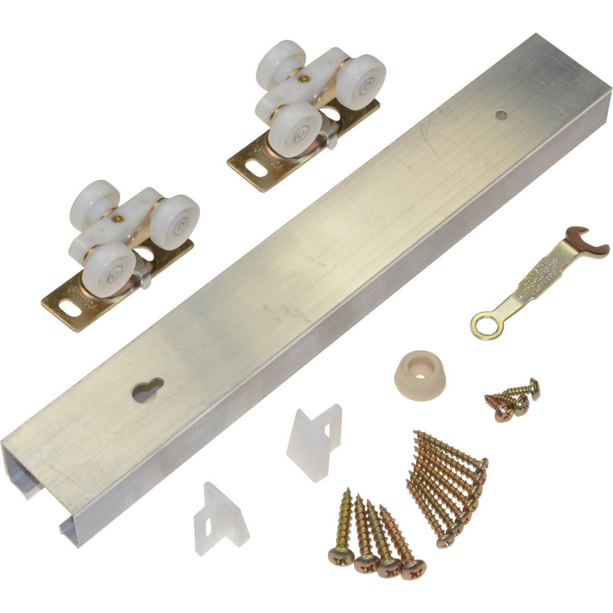 Johnson Hardware 30 In. W. Pocket Door Hardware Set with 60 In. Track Image 1
