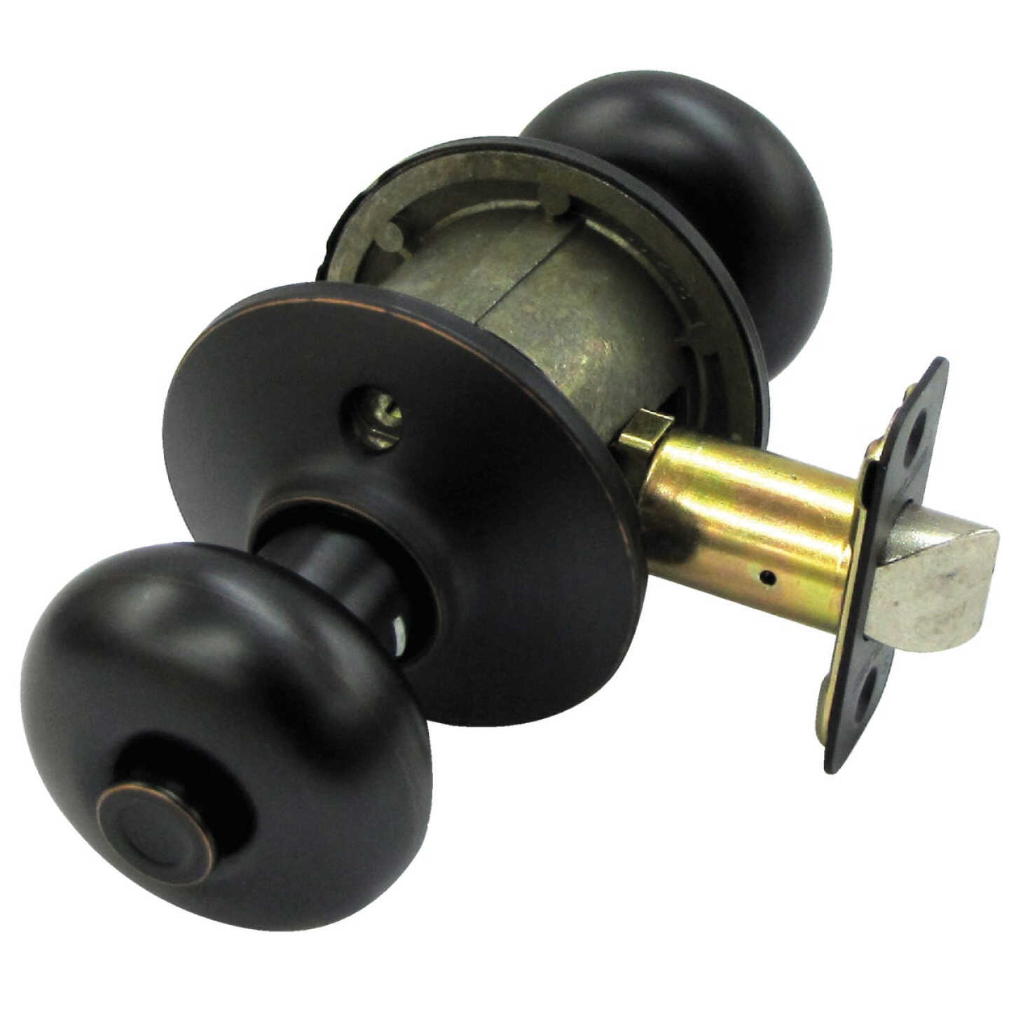 Schlage Plymouth Aged Bronze Bed & Bath Door Knob Image 1