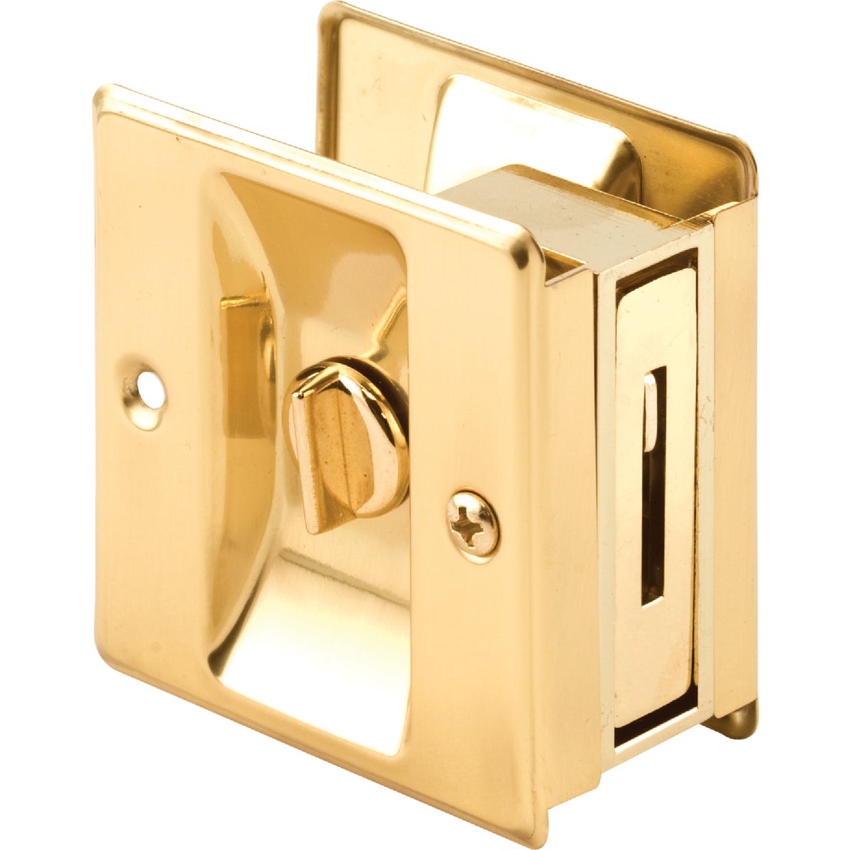 Prime-Line Brass Pocket Door Lock Pull Image 2
