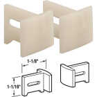 Prime-Line 1-1/8 In. x 1-1/16 In. White Plastic Side Adjustable Pocket Door Bottom Guide (2-Count) Image 1